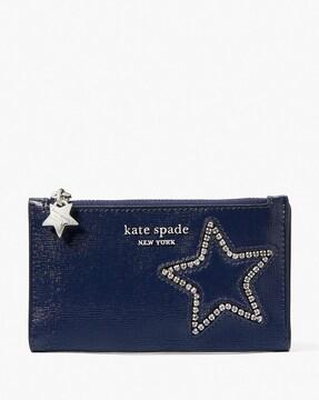 starlight patent saffiano leather small slim bi-fold wallet