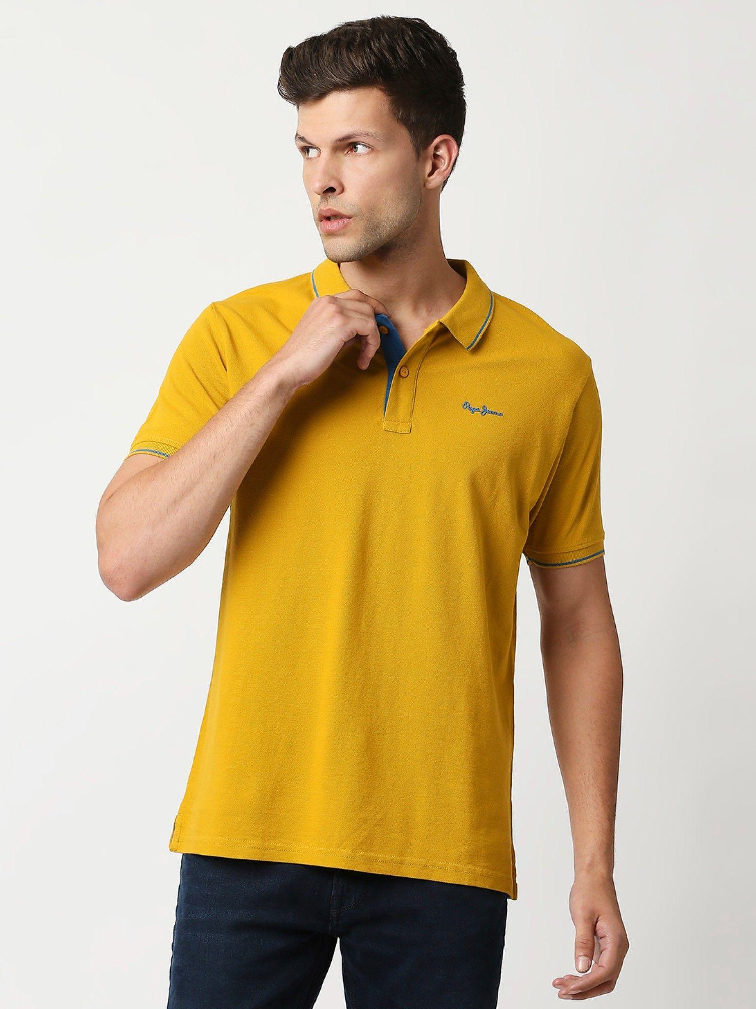 starman solid yellow polo t-shirt