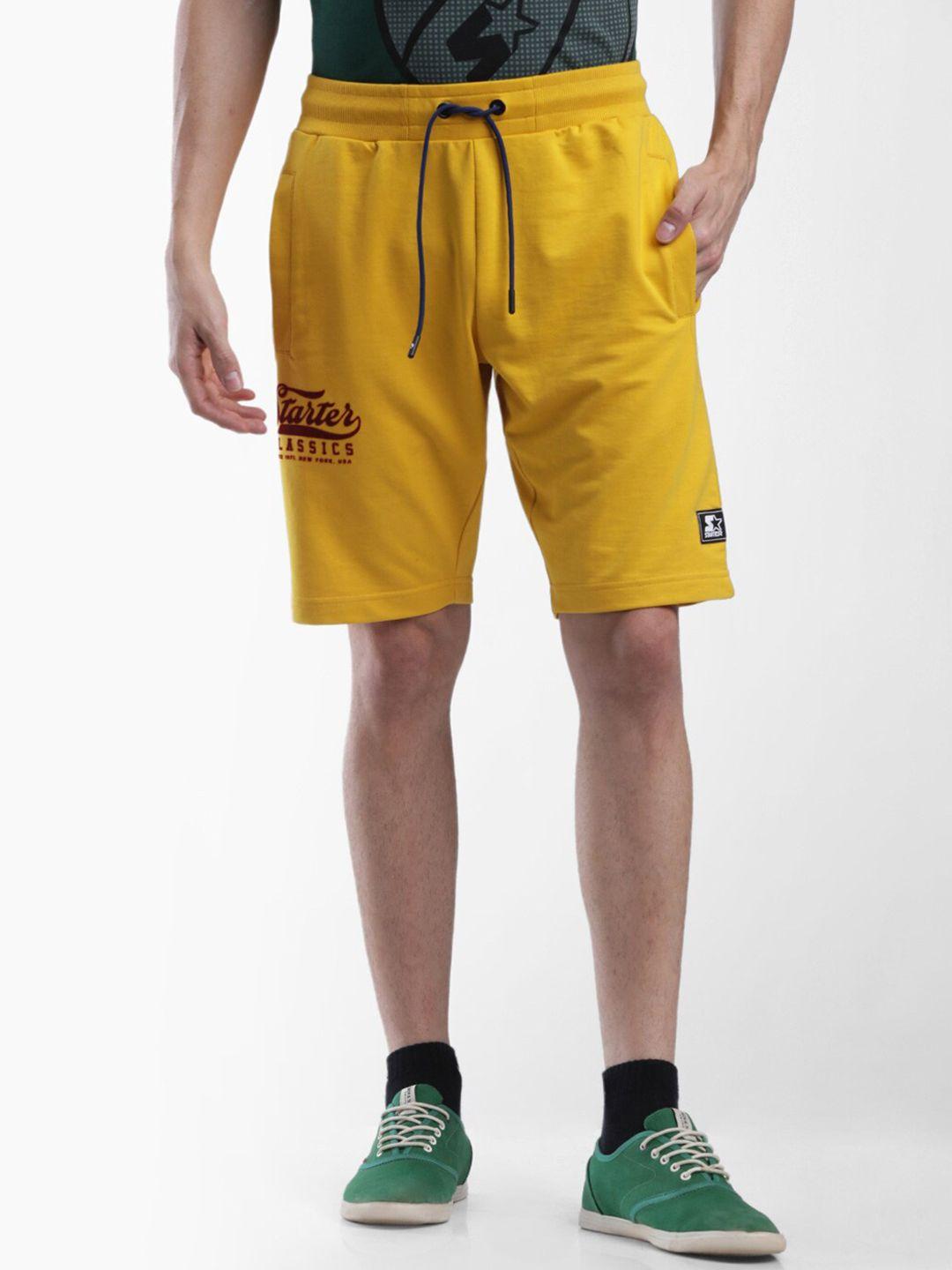 starter men yellow printed shorts