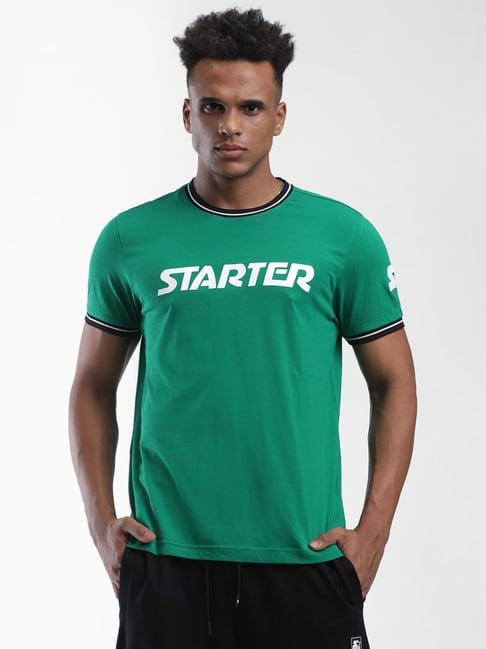 starter green cotton crew t-shirt