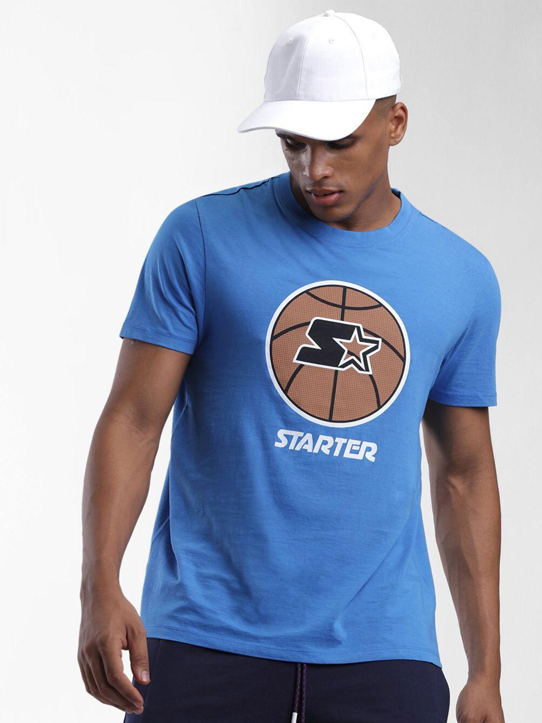starter men blue printed t-shirt