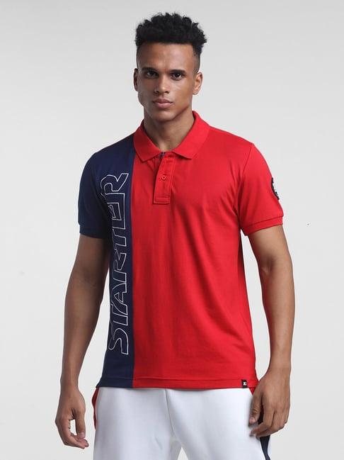 starter red polo t-shirt