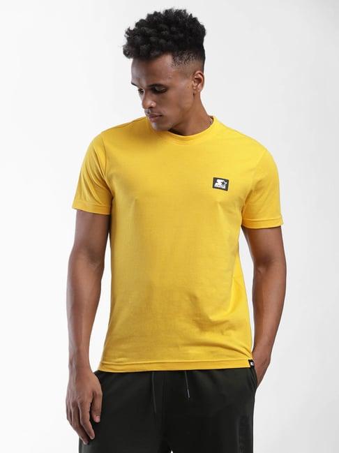 starter yellow cotton crew t-shirt