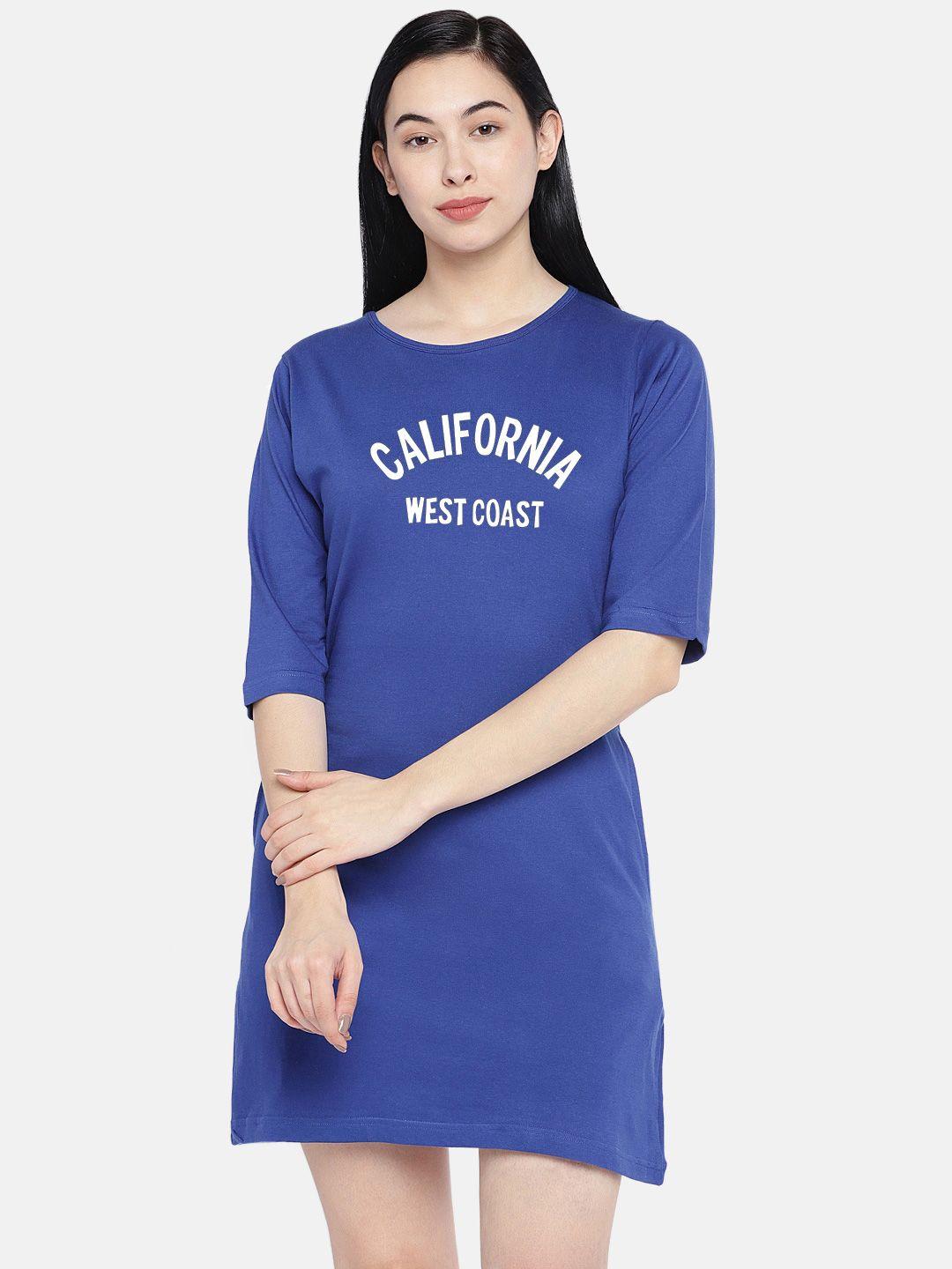 status mantra blue print t-shirt dress