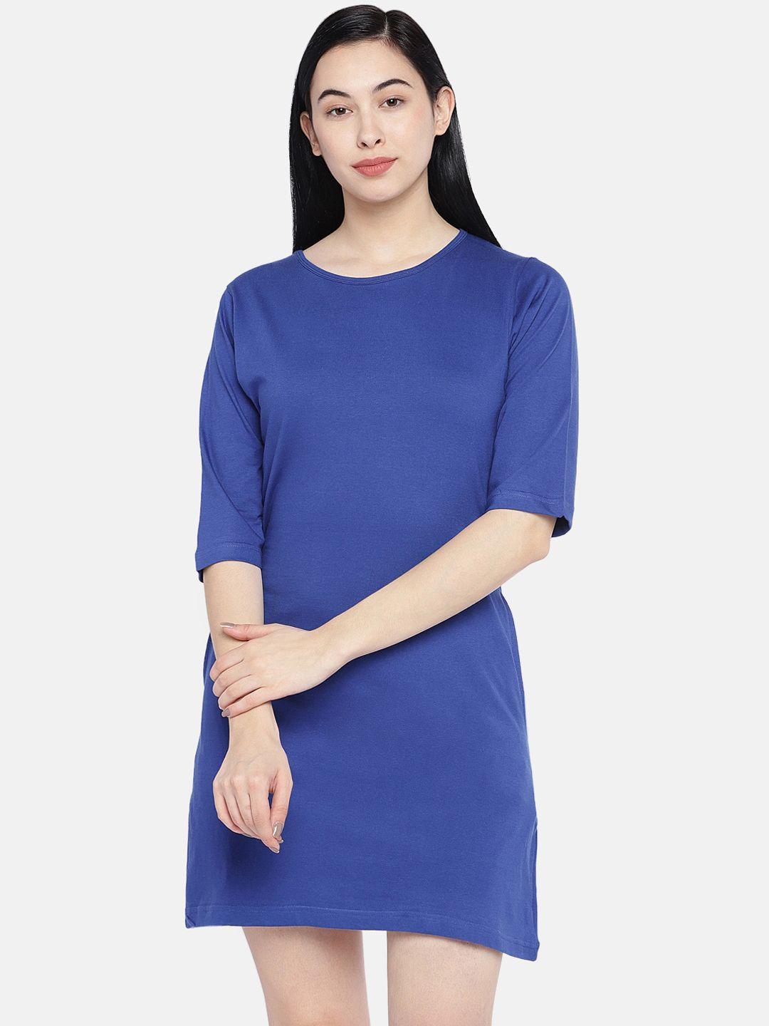 status mantra blue t-shirt dress