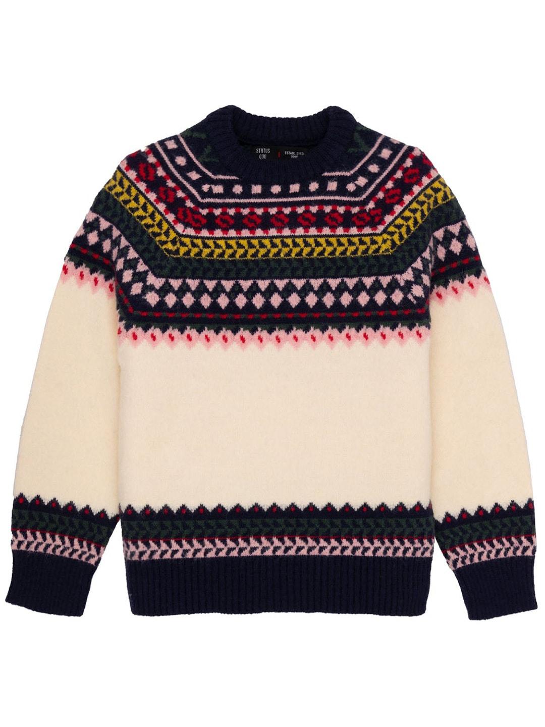 status quo boys argyle printed acrylic pullover sweater