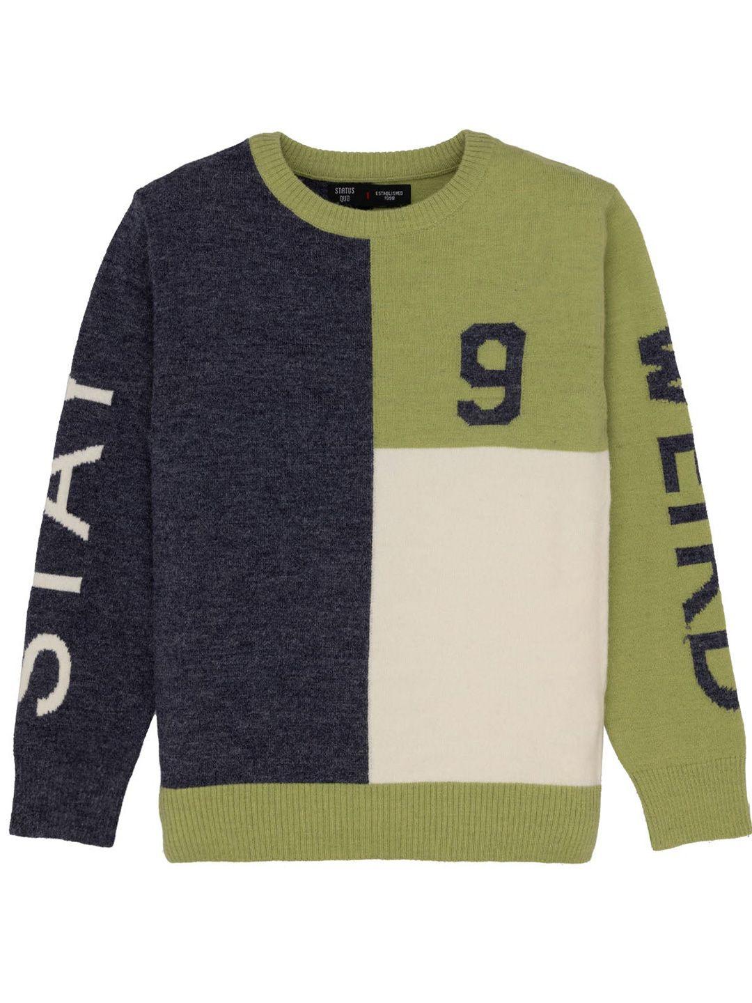 status quo boys colourblocked pullover sweater