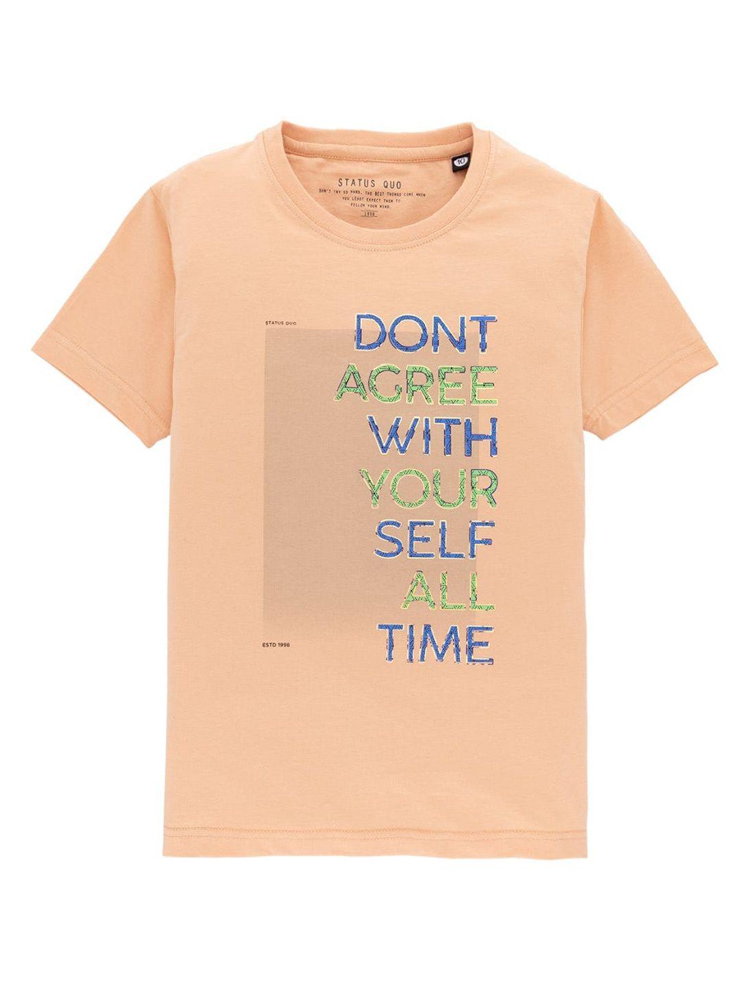 status quo boys typography printed cotton t-shirt
