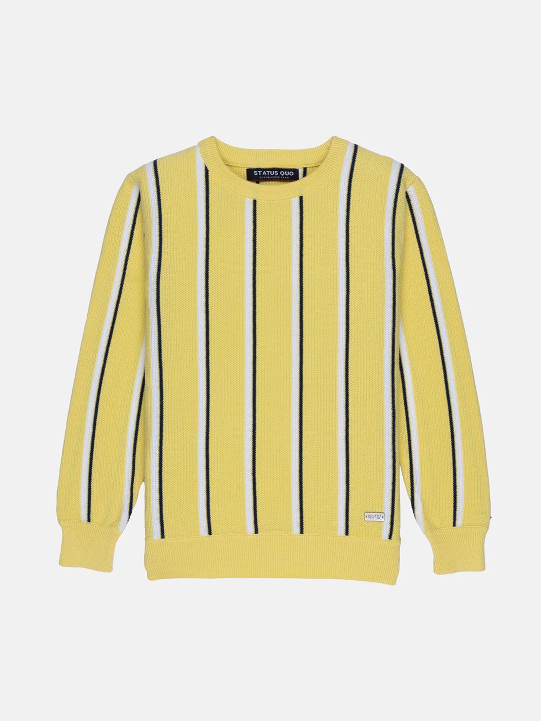 status quo boys yellow & white striped pullover