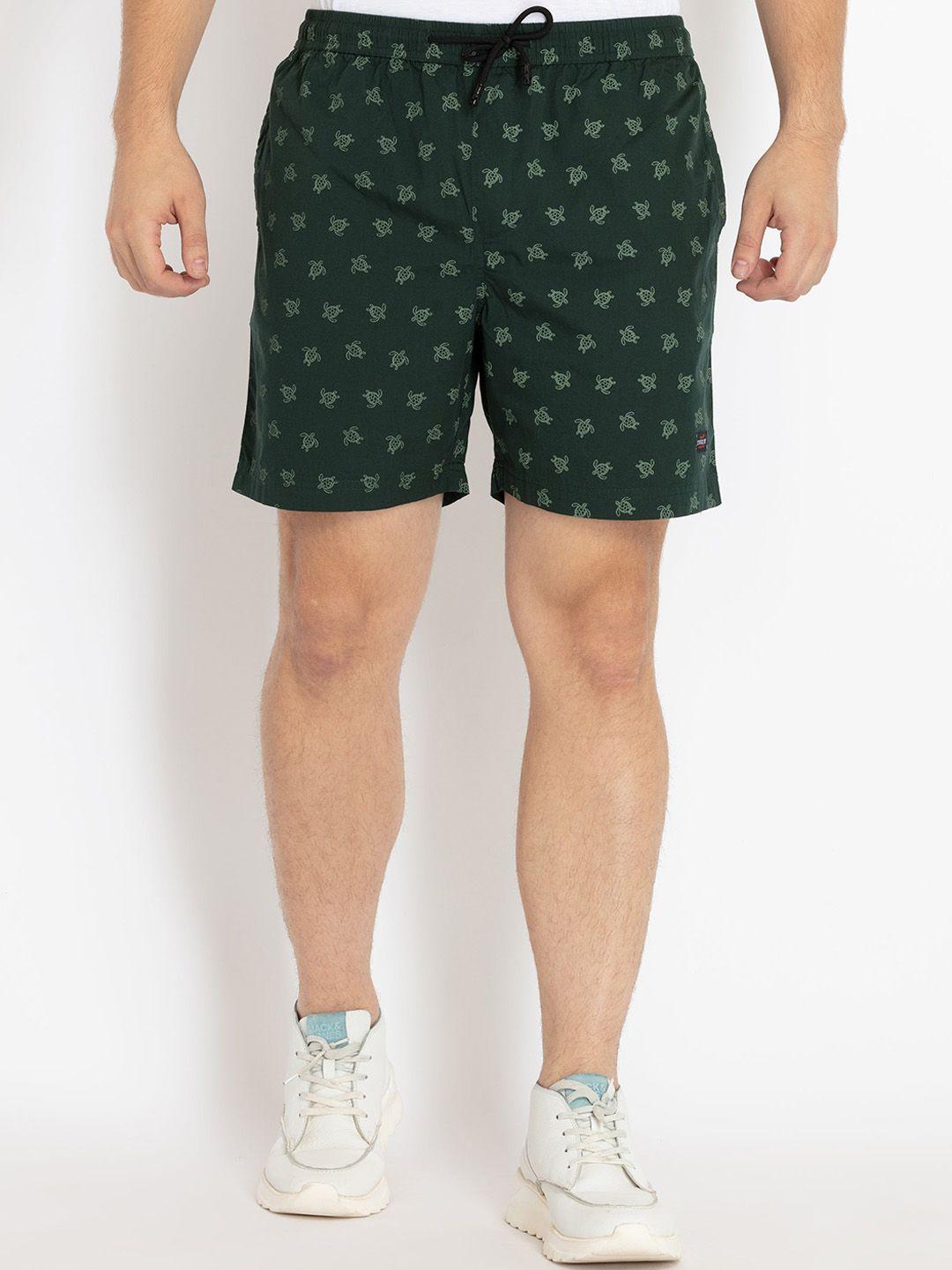 status quo men printed cotton regular fit shorts