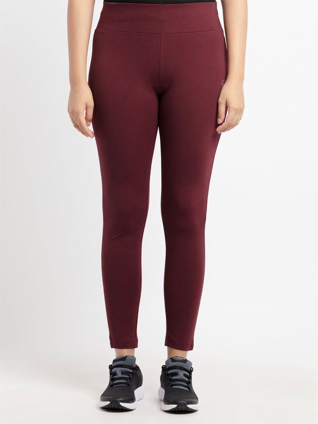 status quo women maroon solid high rise jeggings