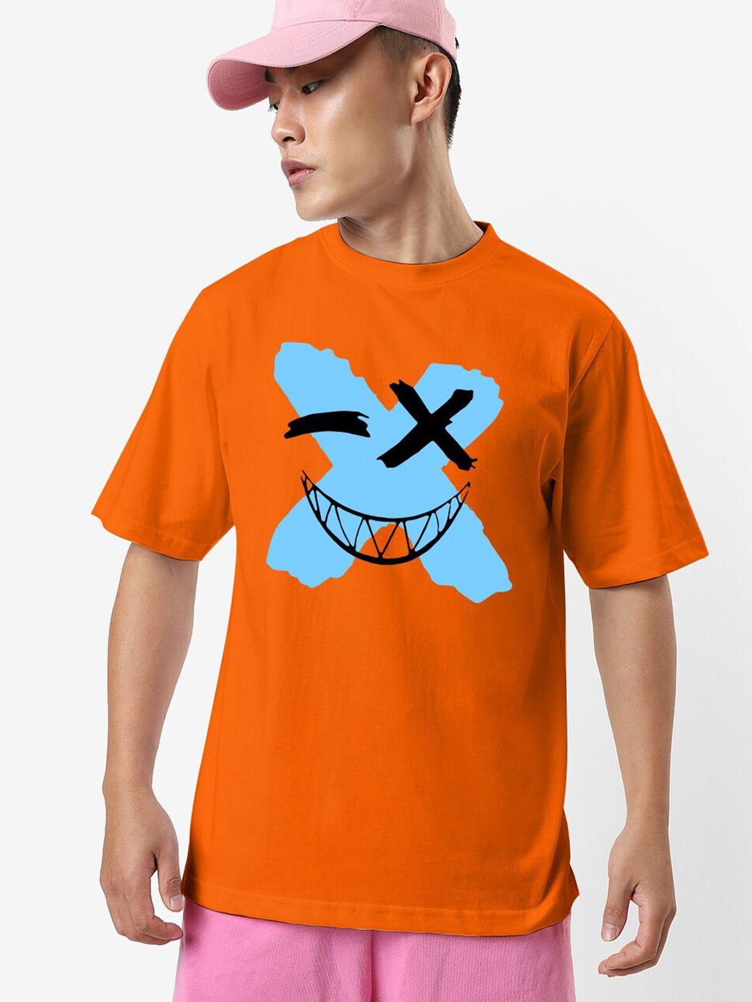 status mantra men orange v-neck pockets t-shirt