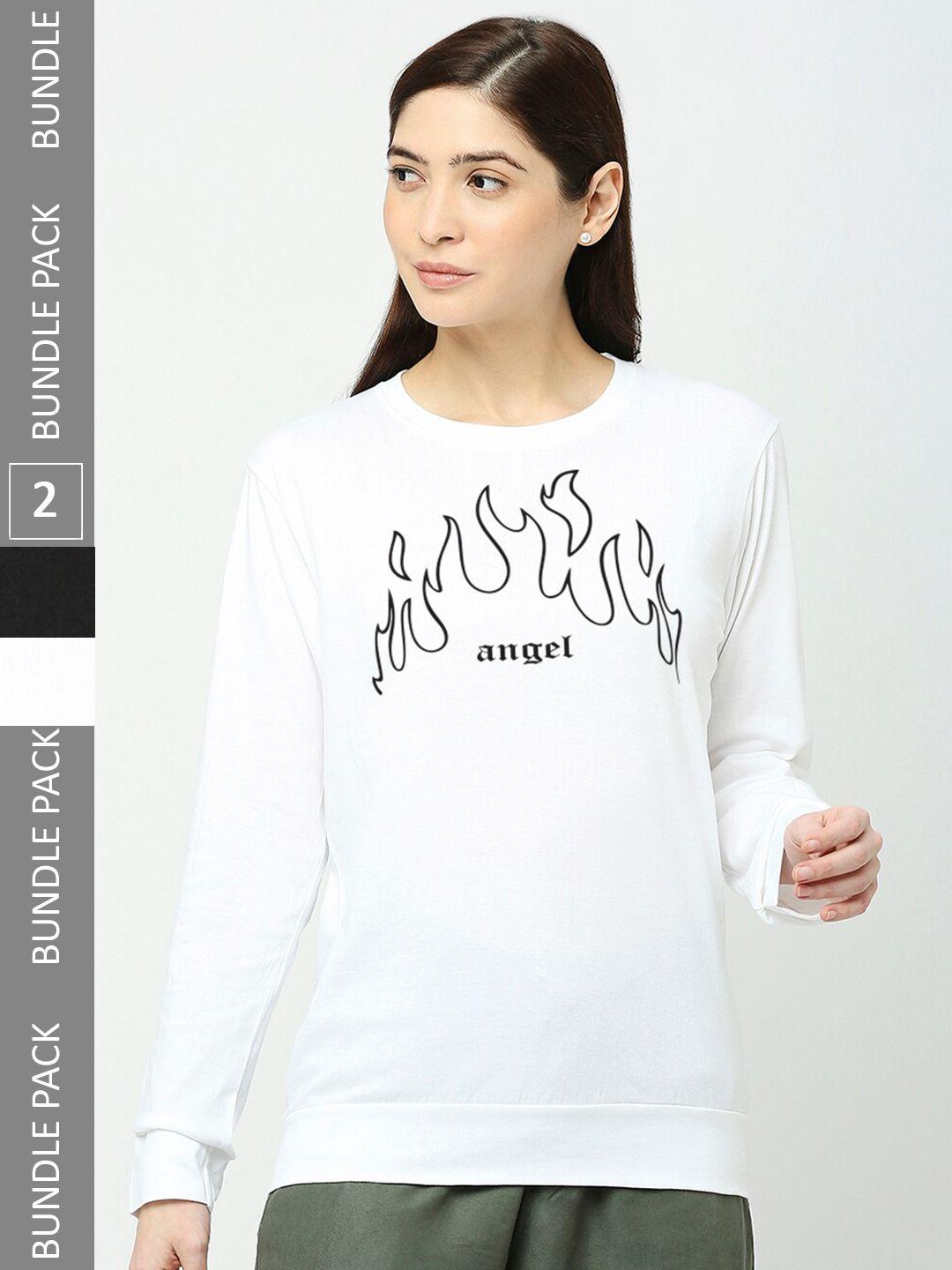 status mantra pack of 2 typography printed round neck cotton t-shirt