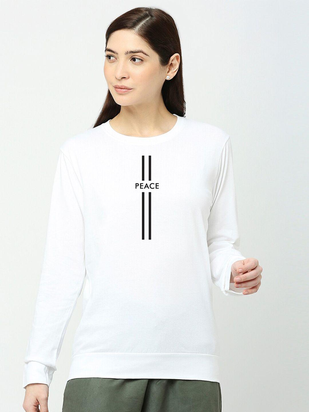 status mantra women white typography printed t-shirt