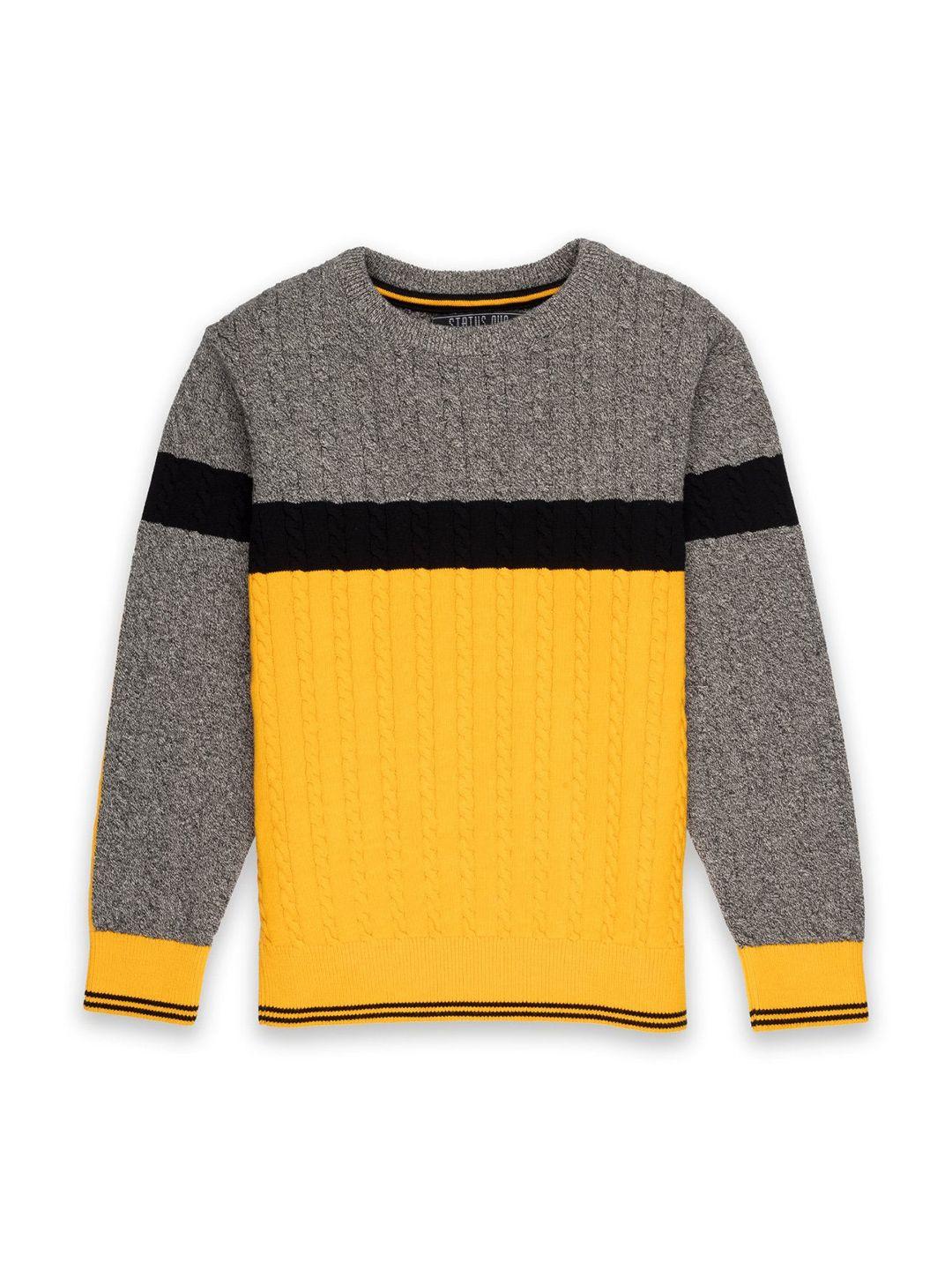 status quo boys black & yellow colourblocked pullover