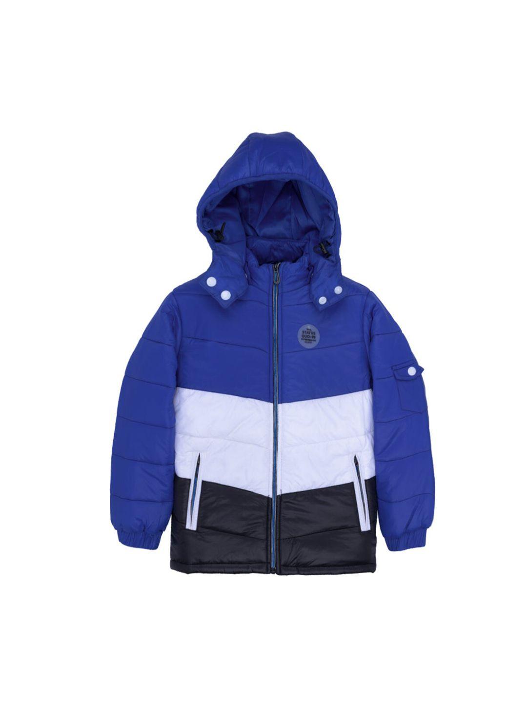 status quo boys blue colourblocked padded jacket