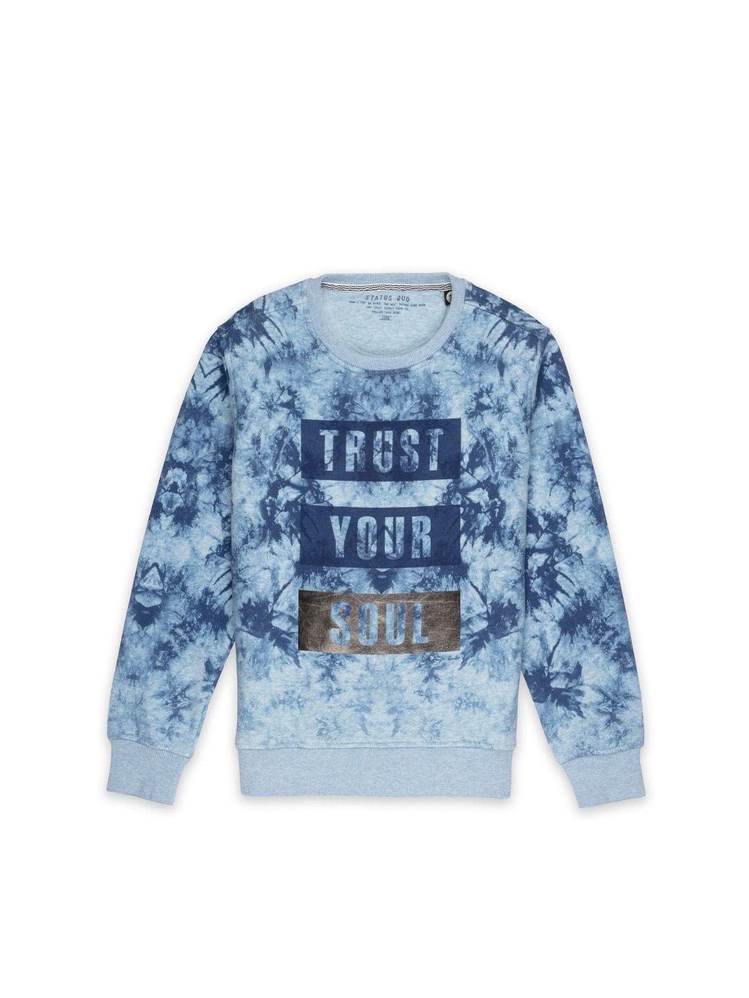 status quo boys blue printed cotton sweatshirt