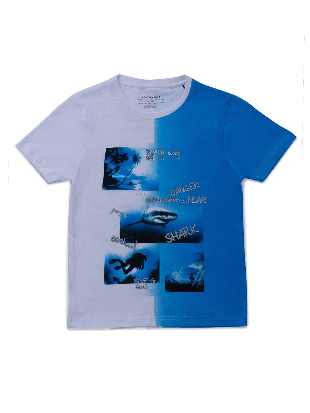 status quo boys blue printed t-shirt