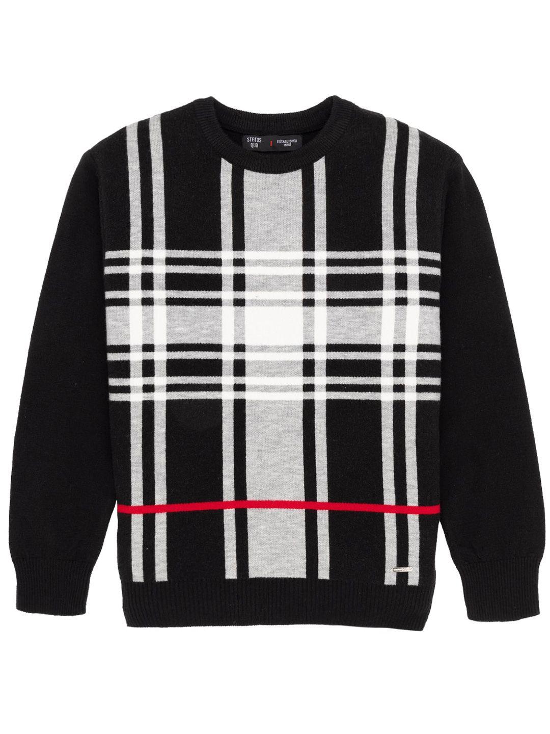 status quo boys checked pullover sweater