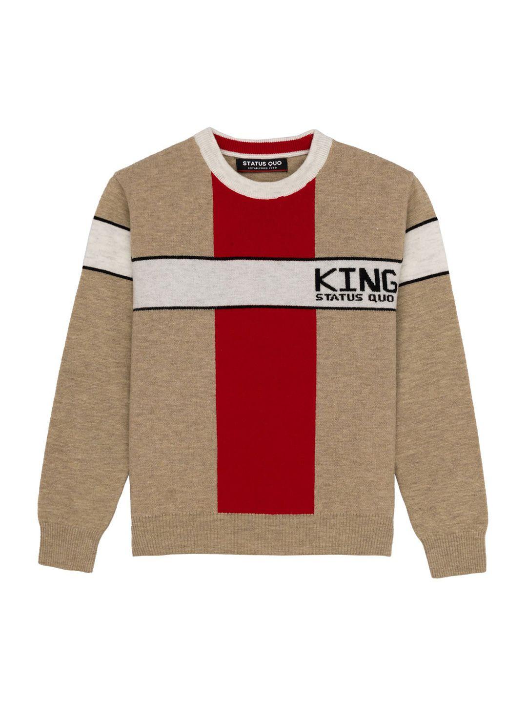 status quo boys colourblocked acrylic pullover sweater