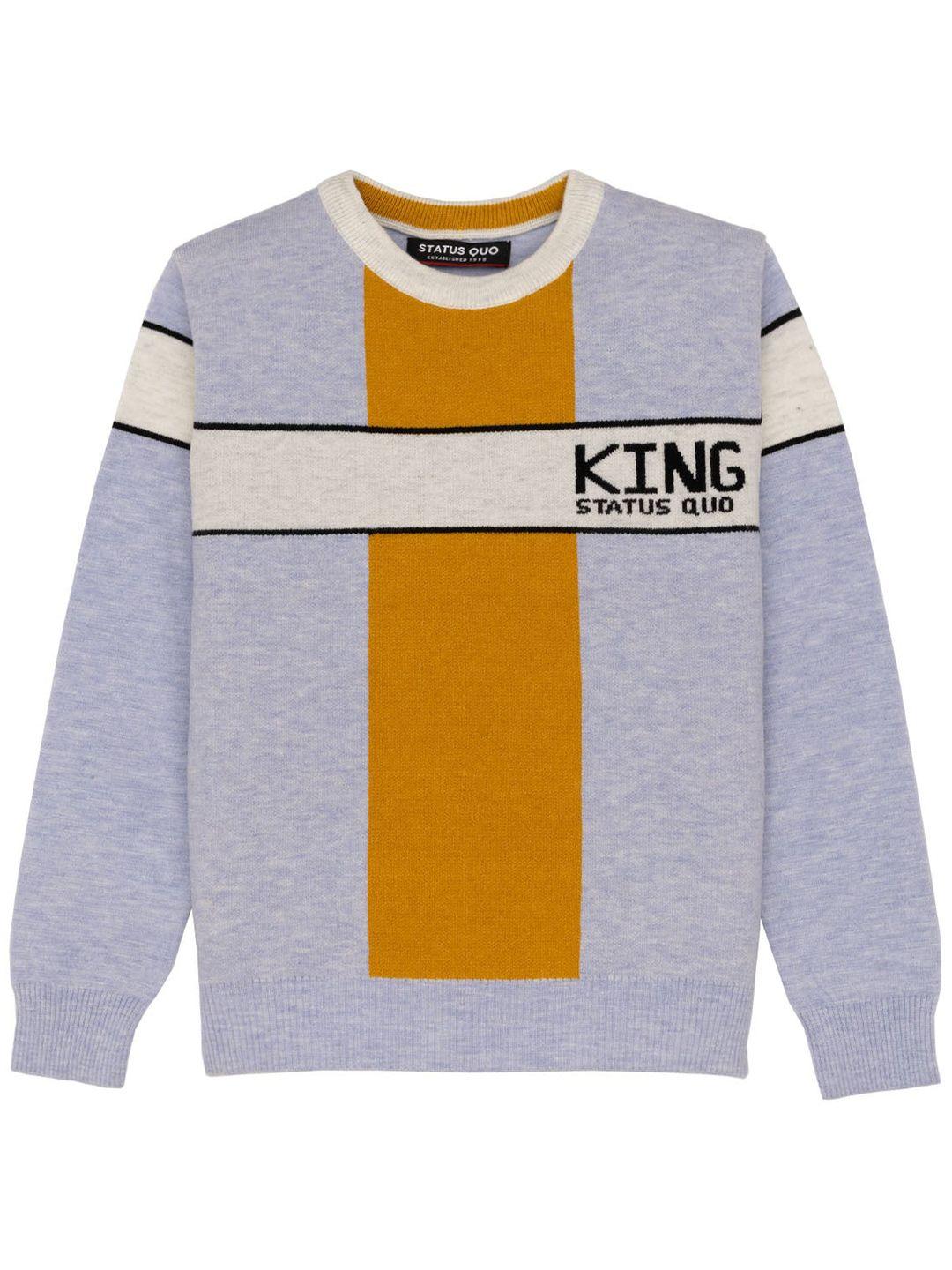 status quo boys colourblocked acrylic pullover sweater