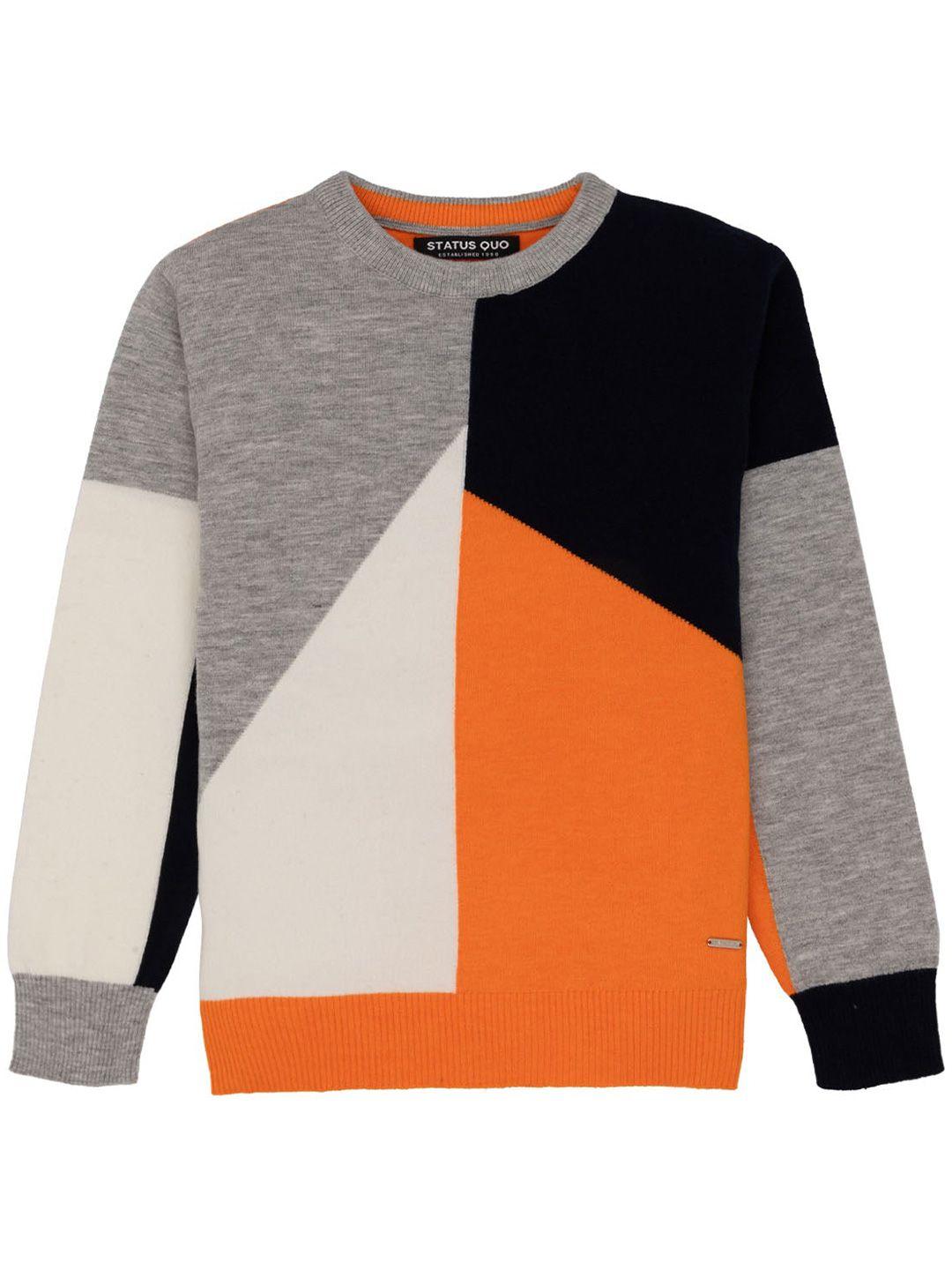 status quo boys colourblocked acrylic pullover sweater