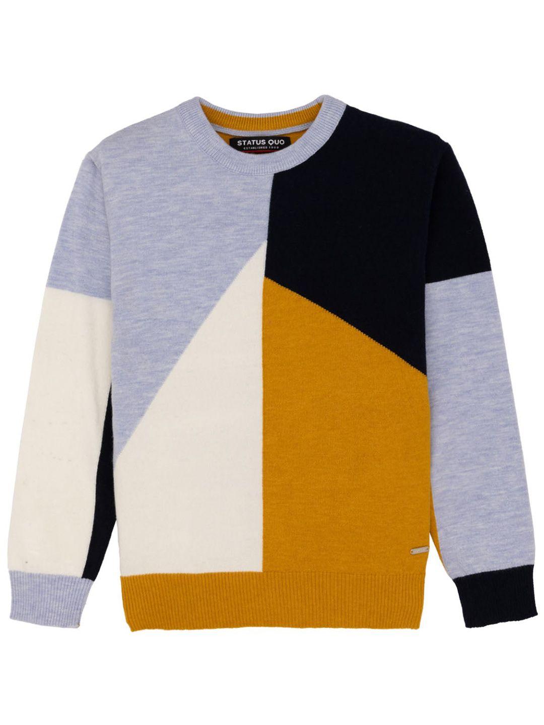 status quo boys colourblocked acrylic pullover sweater