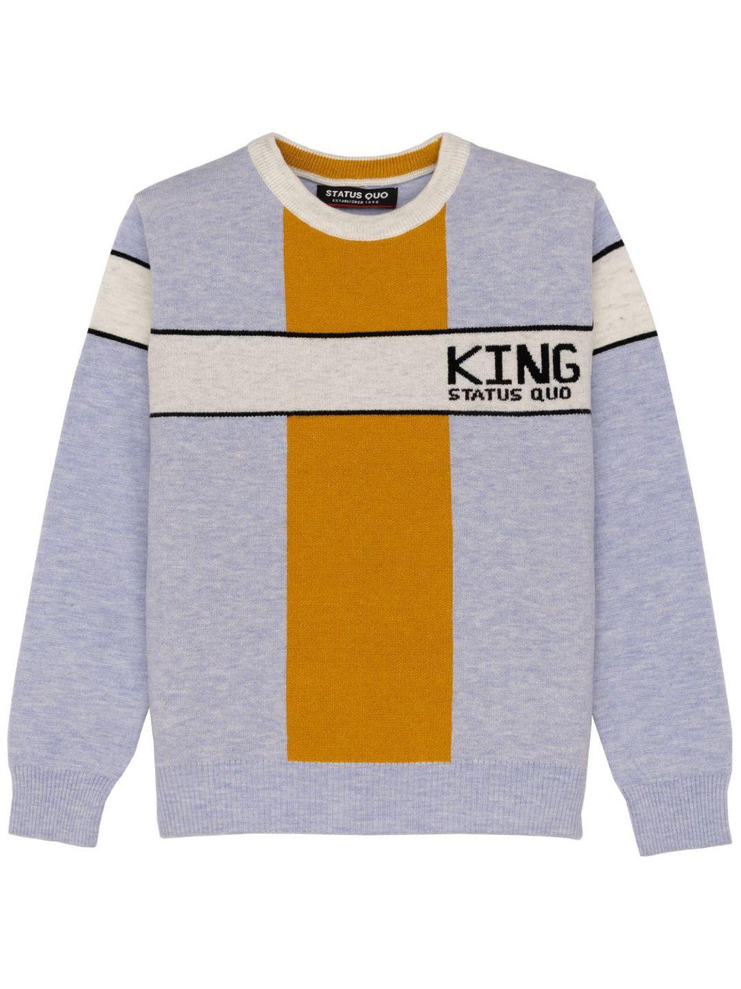 status quo boys colourblocked acrylic pullover sweater