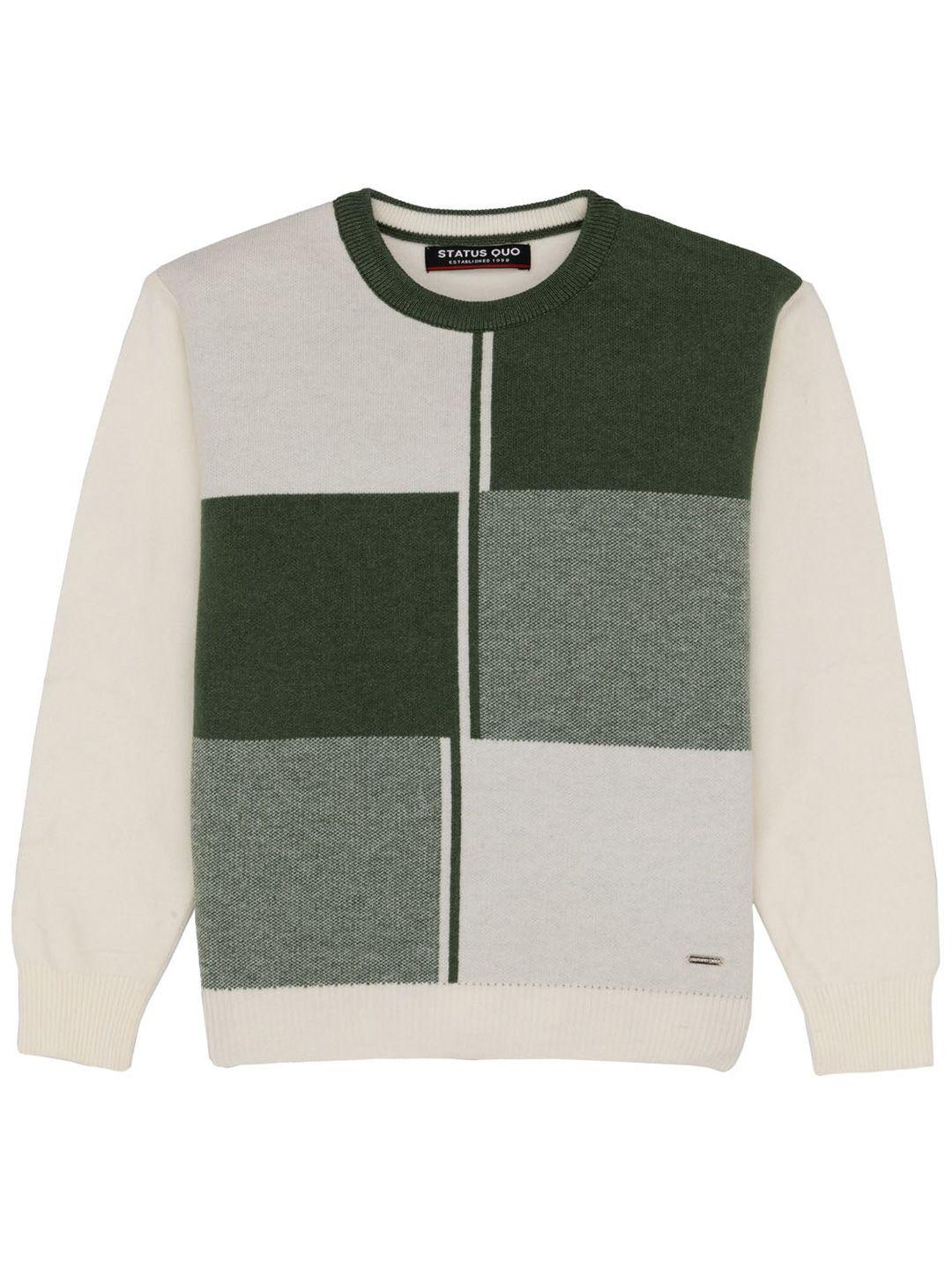 status quo boys colourblocked acrylic pullover sweater