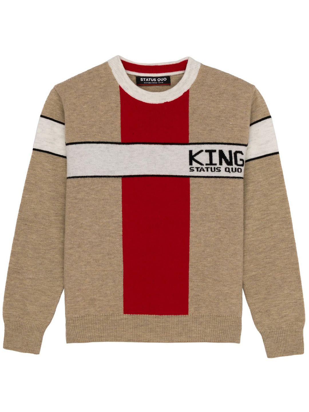 status quo boys colourblocked acrylic pullover