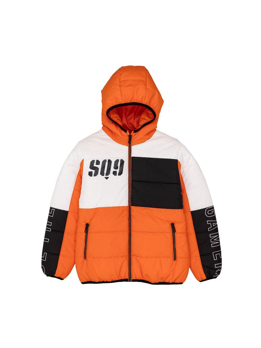 status quo boys colourblocked hooded padded jacket