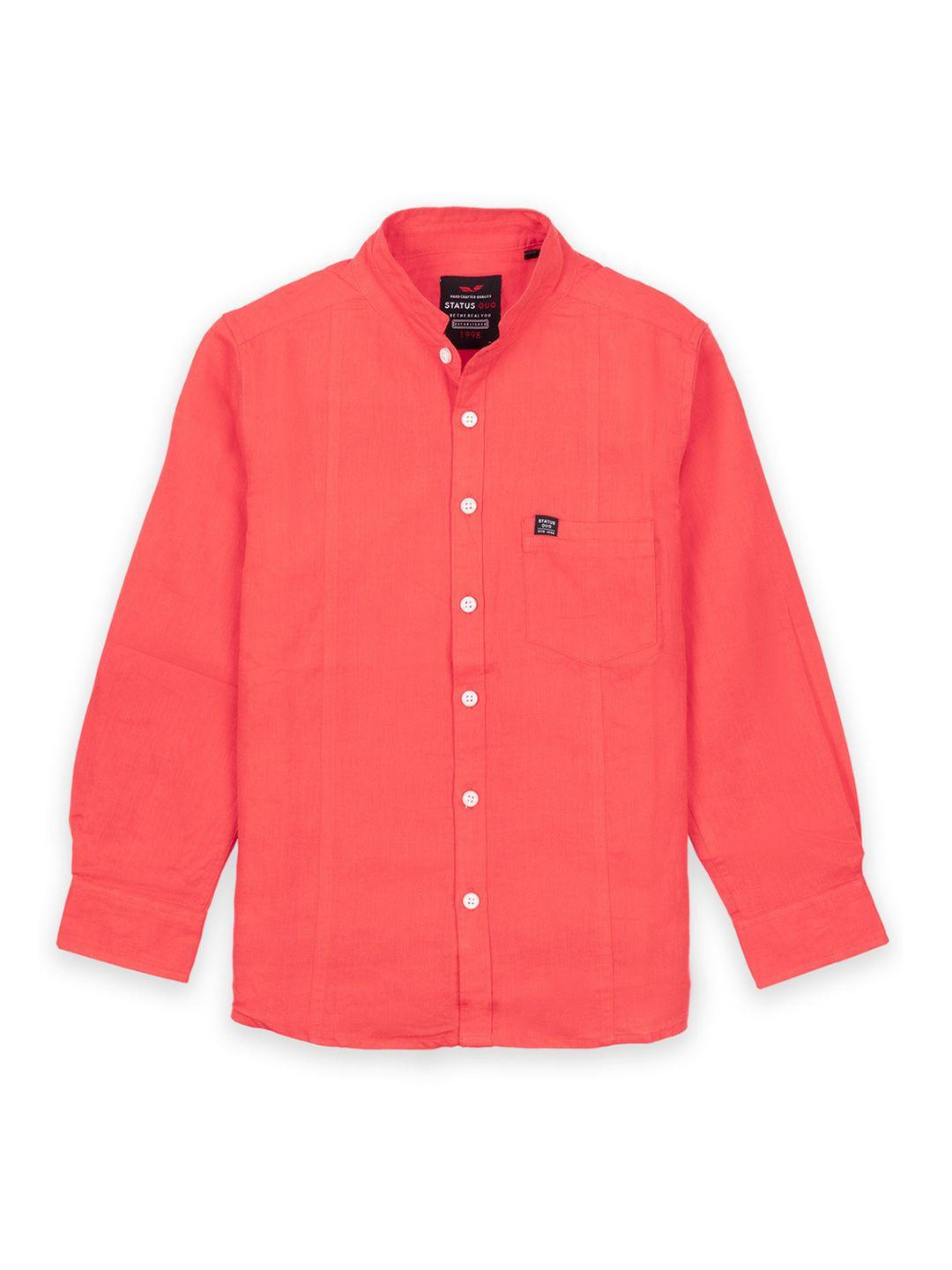 status quo boys coral casual shirt