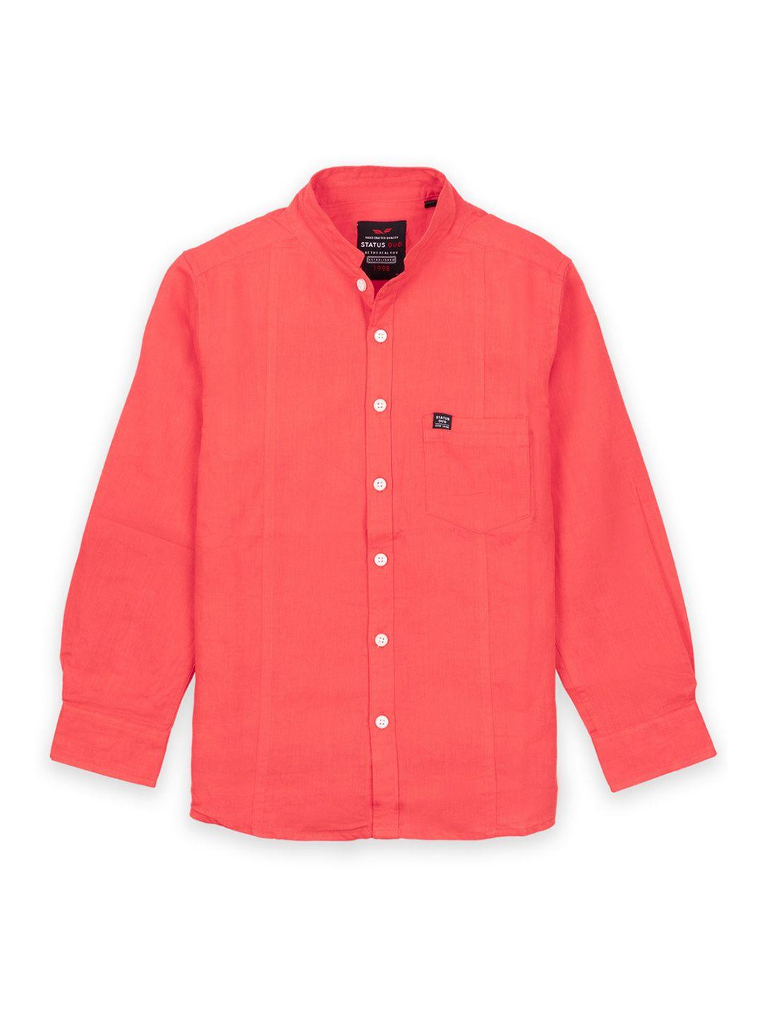 status quo boys coral casual shirt