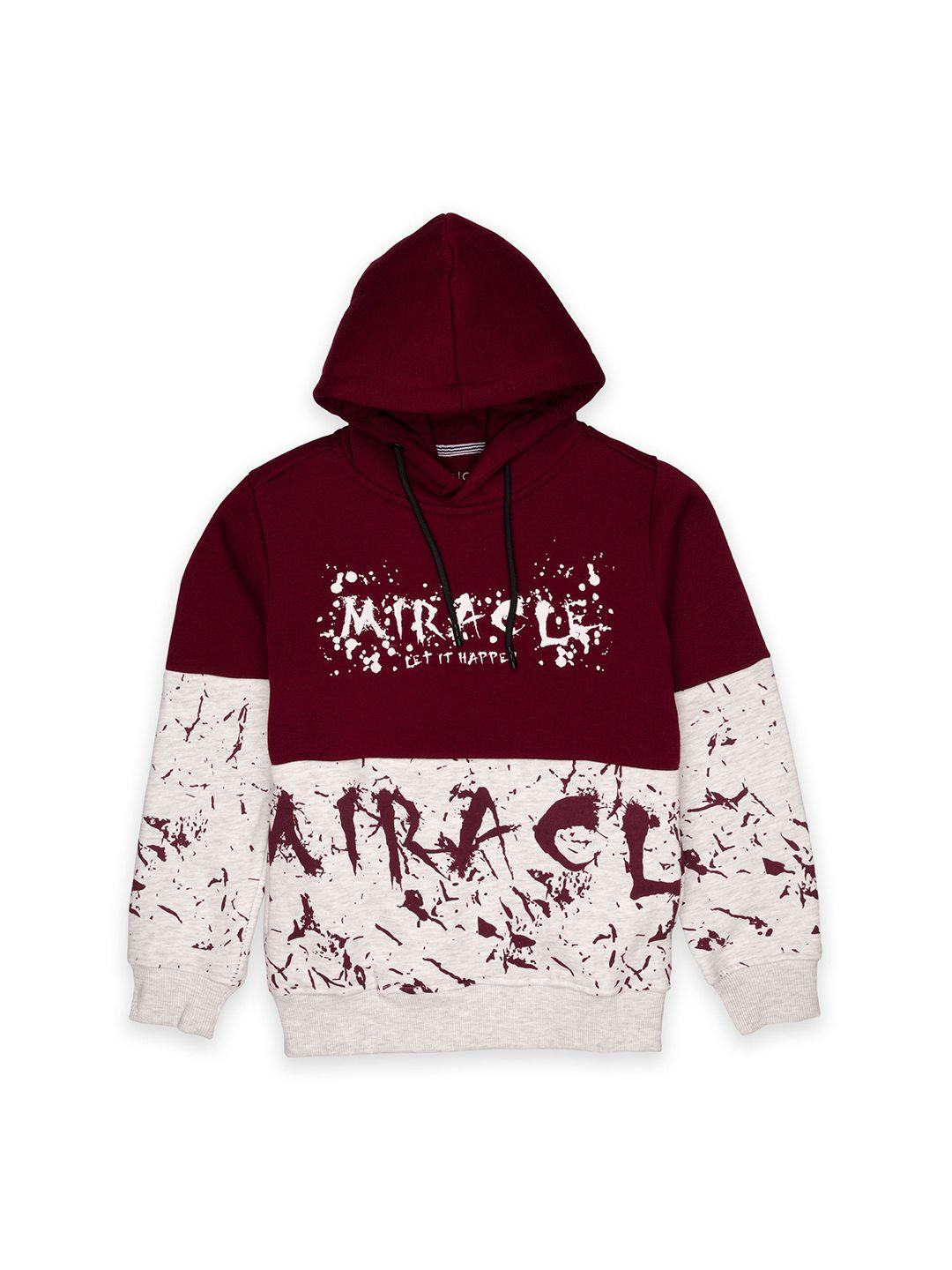 status quo boys maroon printed sweatshirt