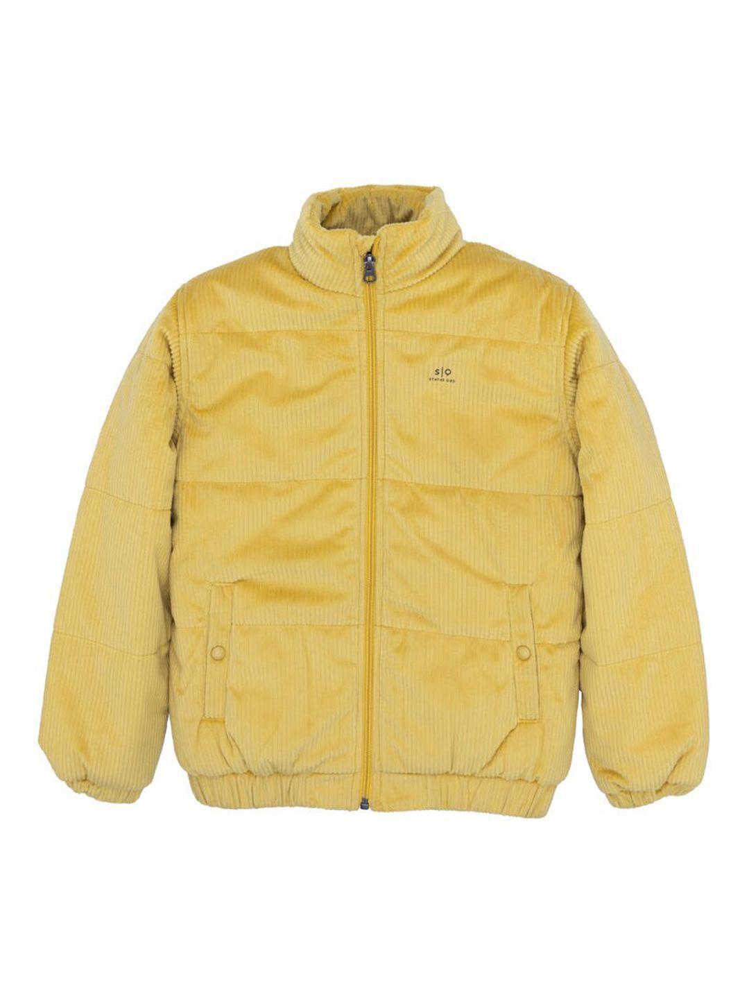 status quo boys mustard yellow padded jacket