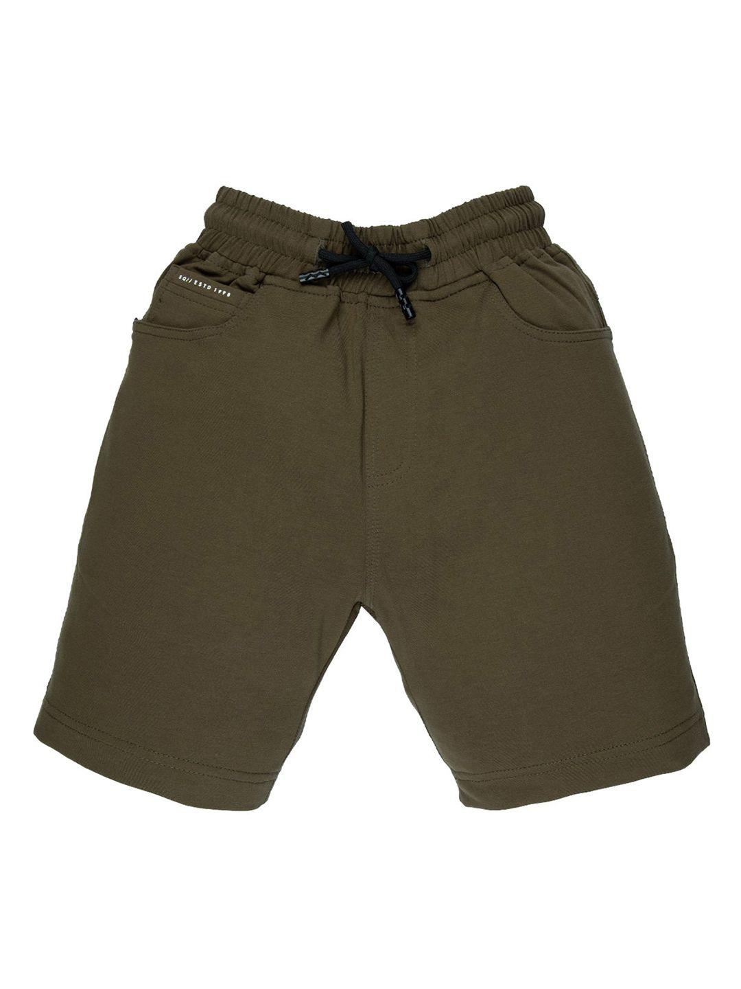 status quo boys olive green high-rise shorts