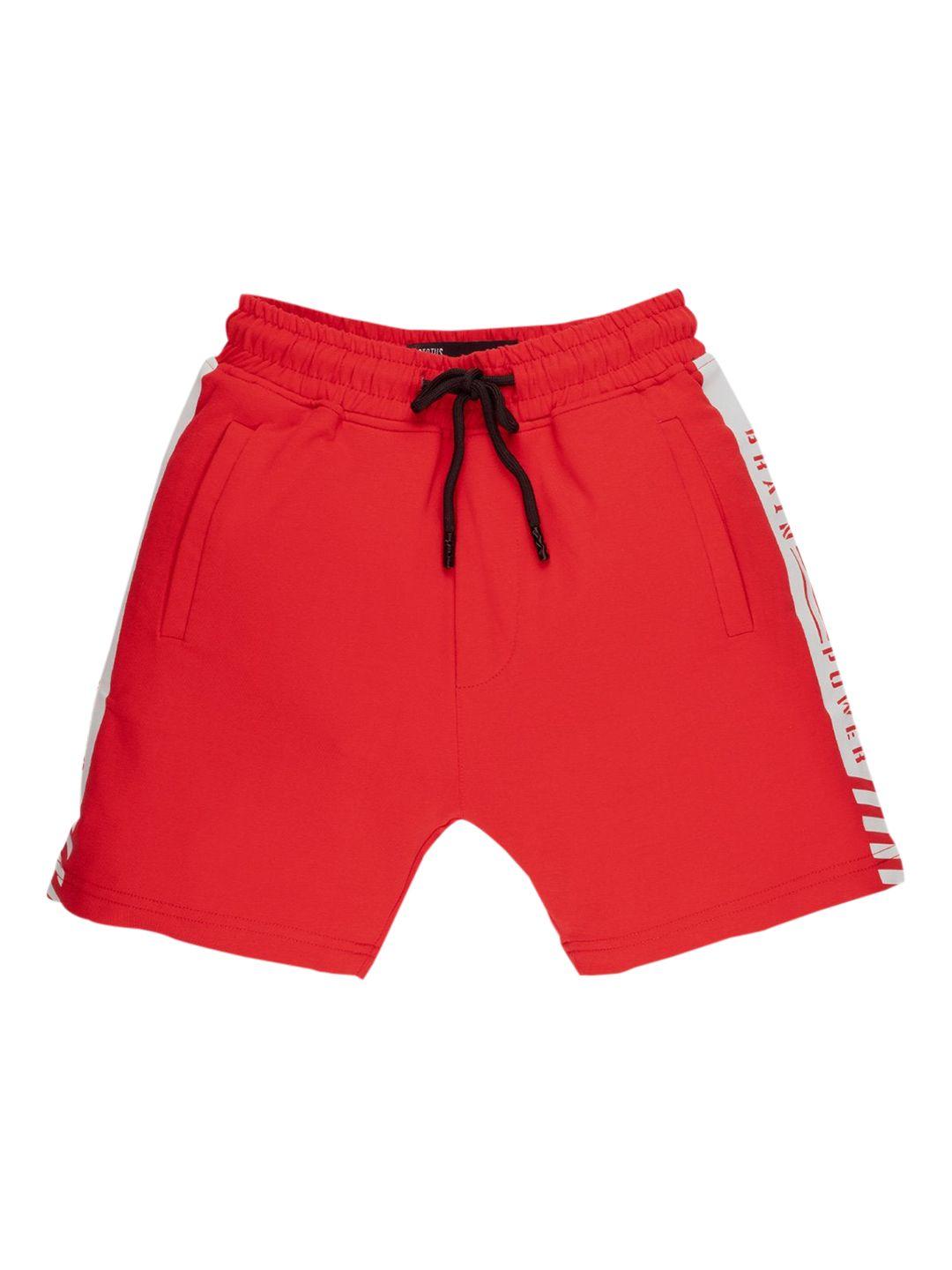 status quo boys red mid-rise shorts