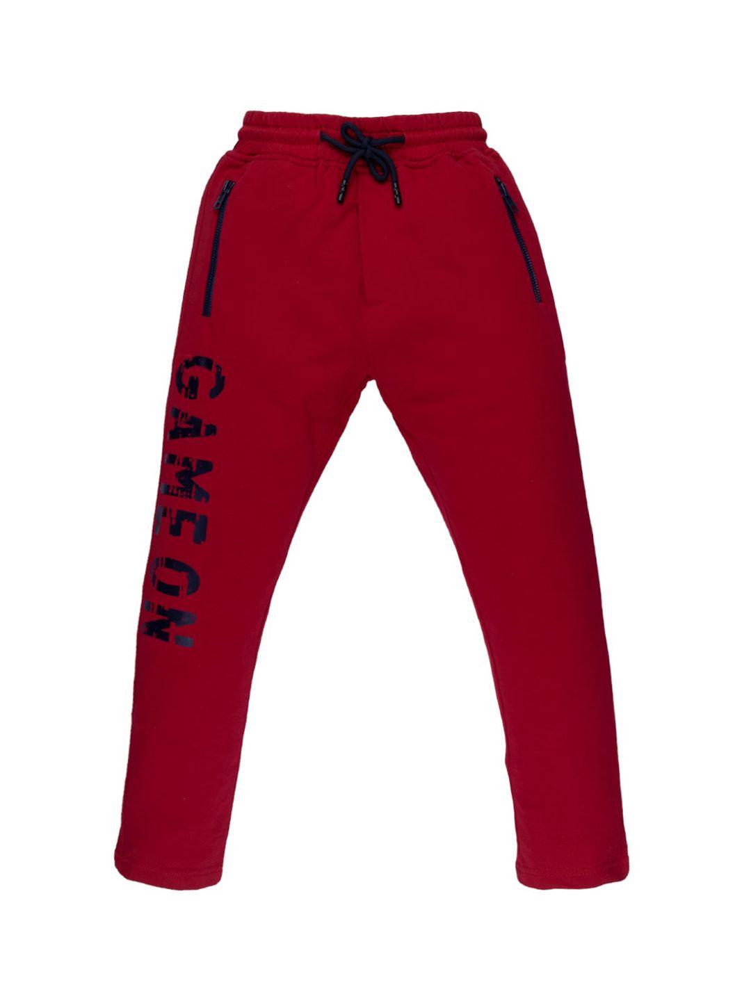 status quo boys red solid track pants
