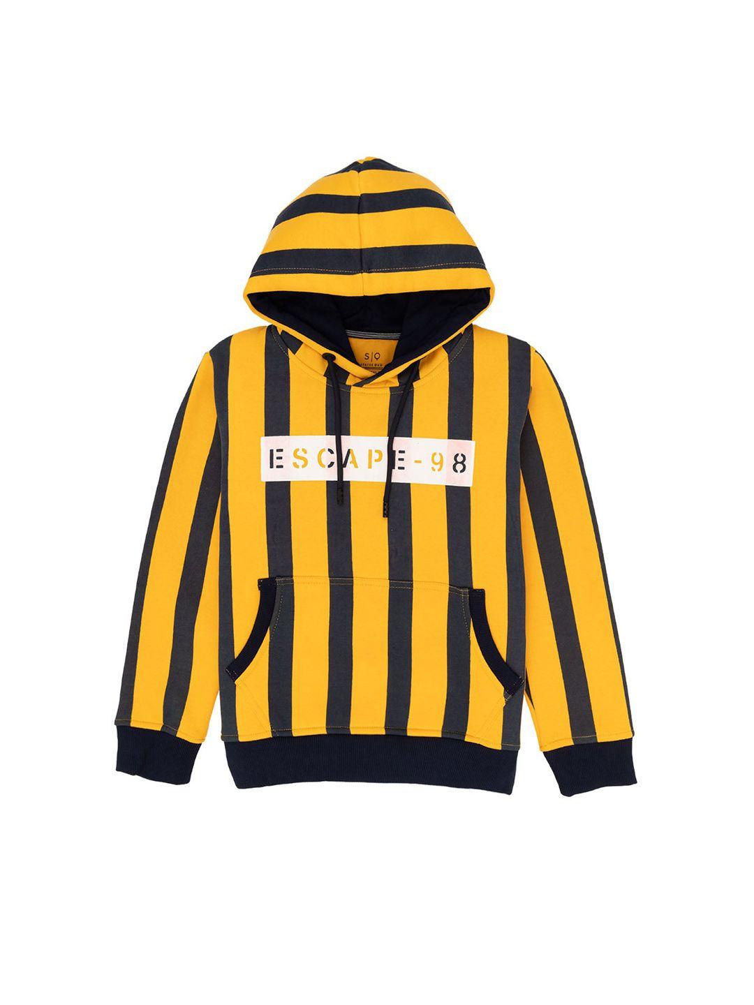 status quo boys striped hooded pure cotton sweatshirt