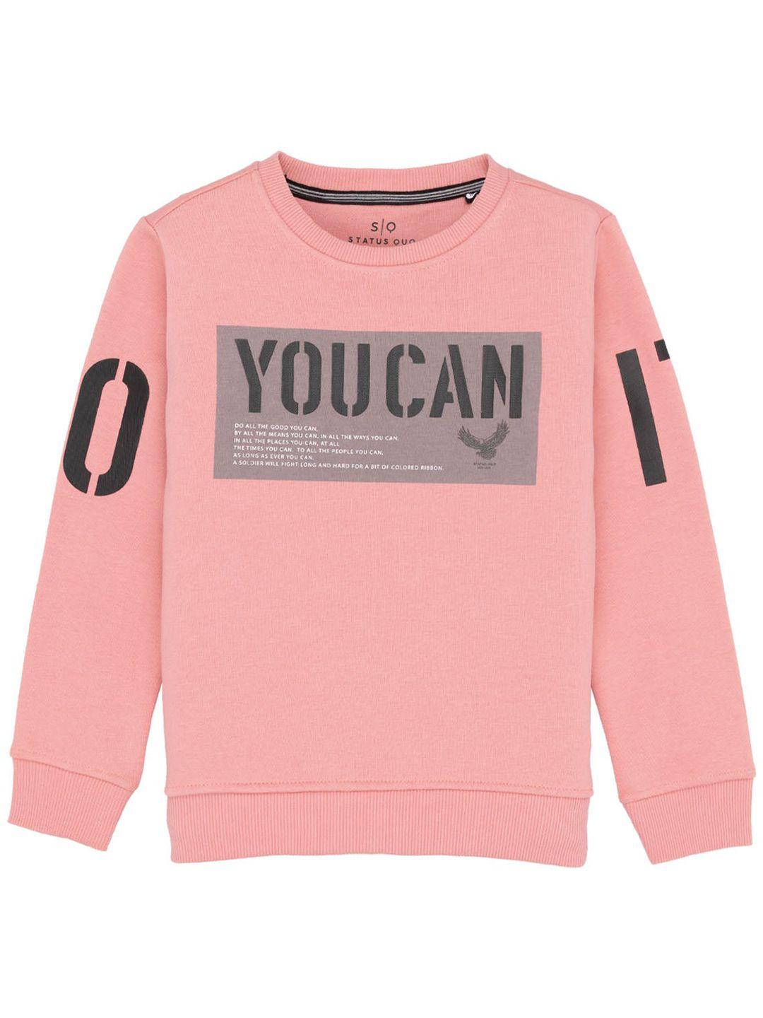 status quo boys typography printed cotton sweatshirt