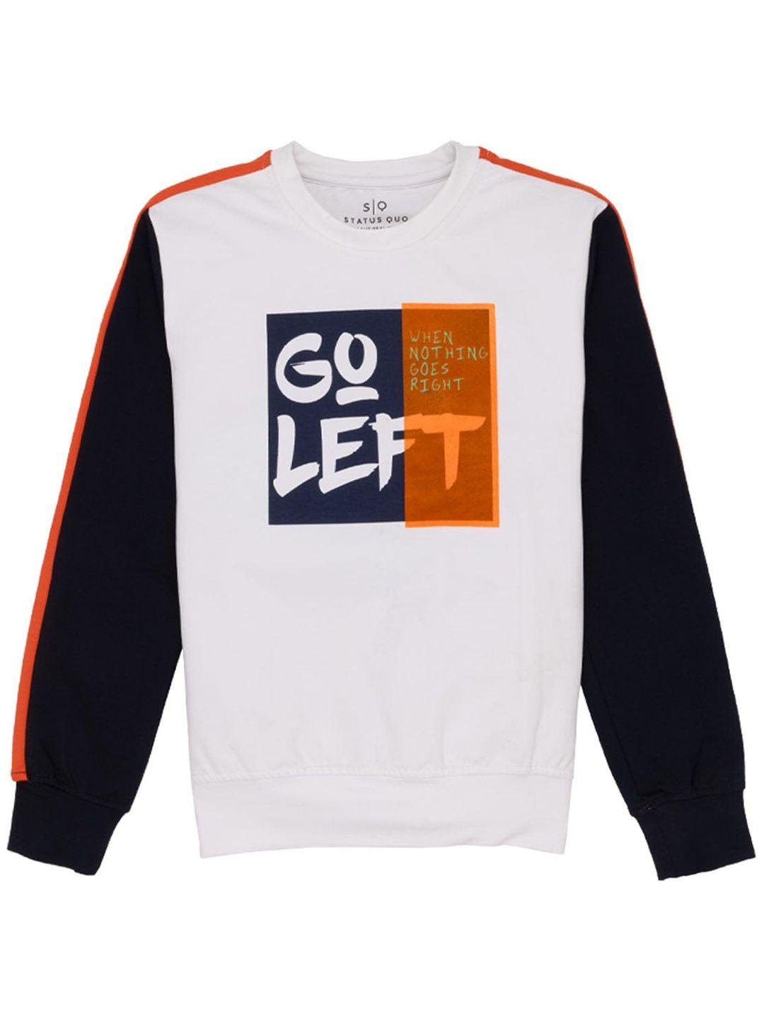 status quo boys typography printed lightweight cotton sweatshirt