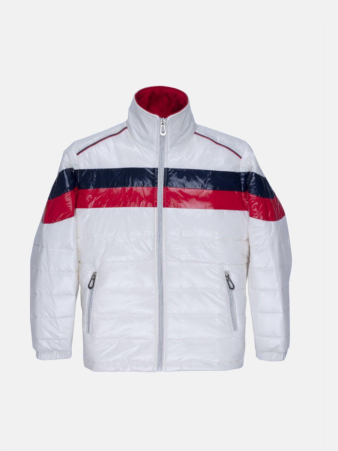 status quo boys white colourblocked padded jacket