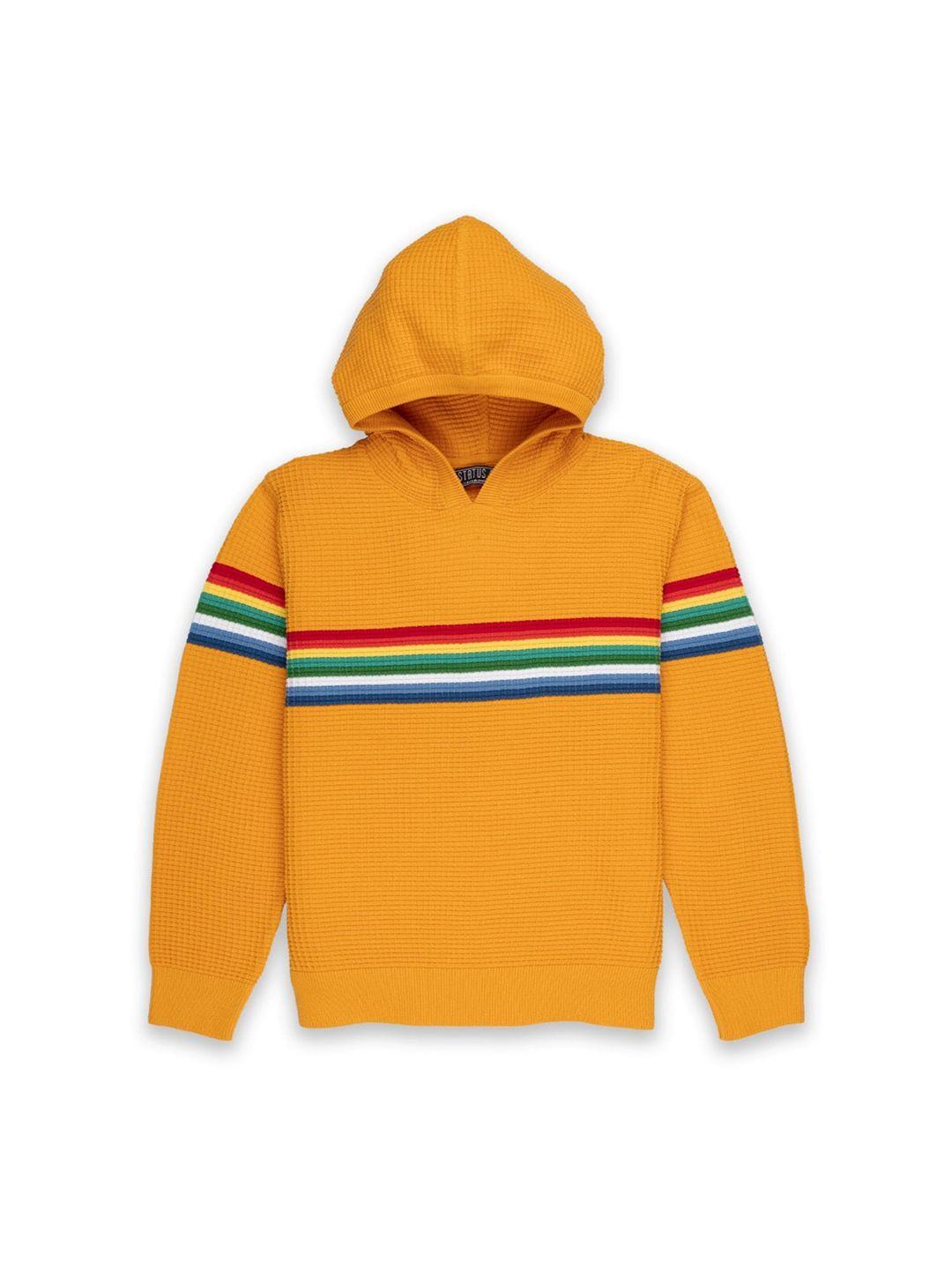 status quo boys yellow & blue striped pullover