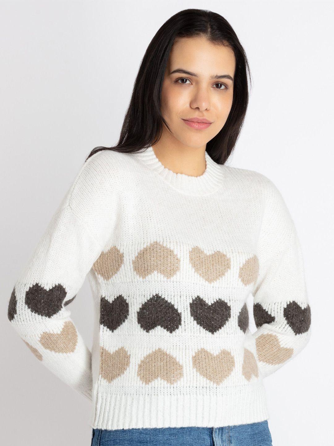 status quo conversational printed ribbed pullover