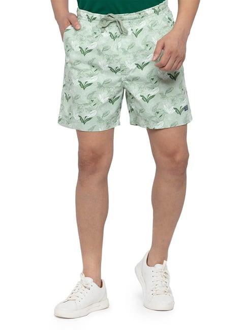 status quo green floral print shorts