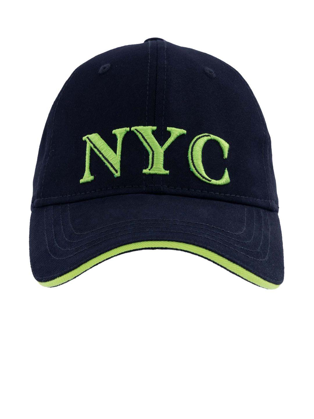 status quo men black & green embroidered cotton baseball cap