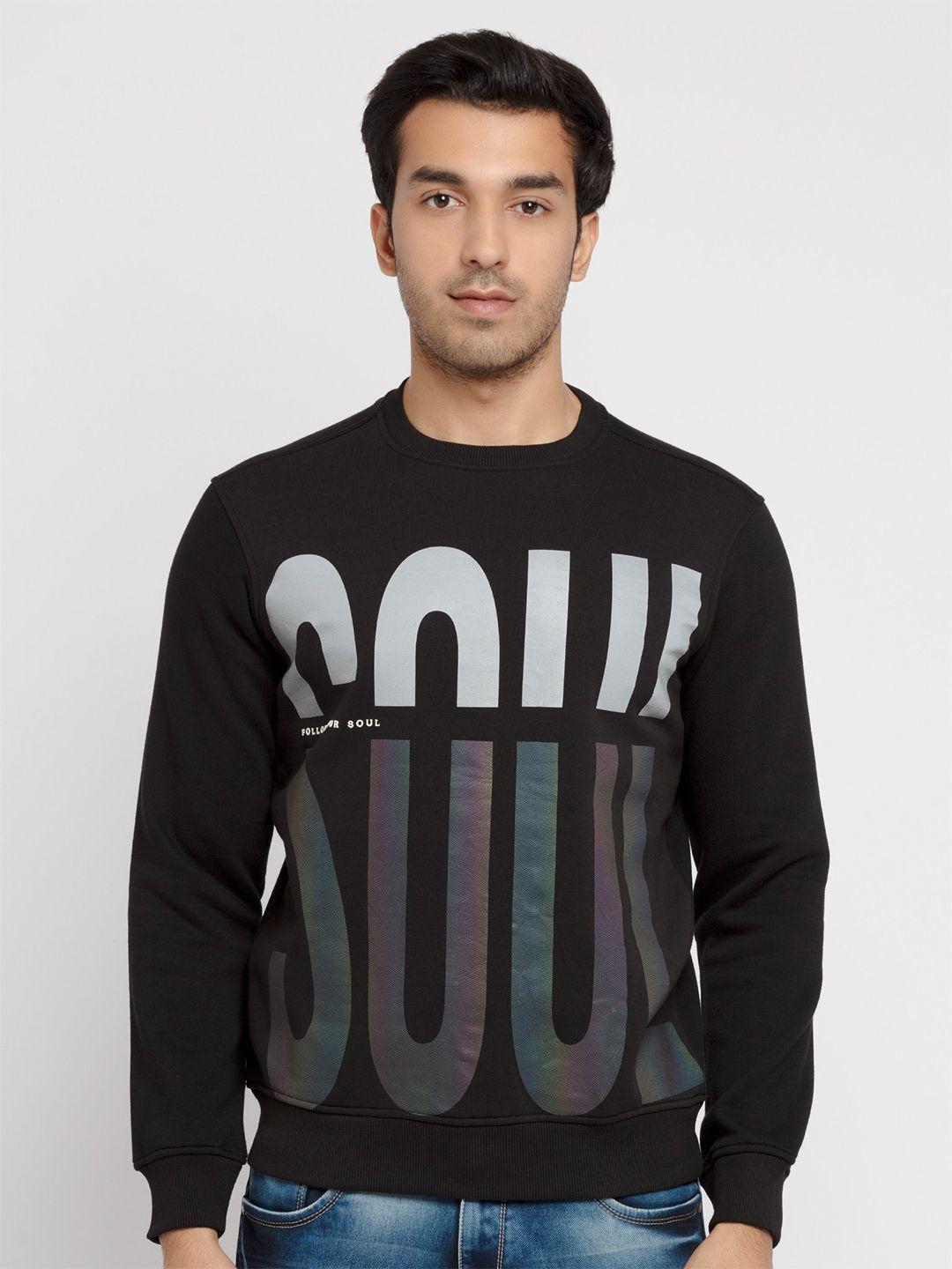 status quo men black printed sweatshirt