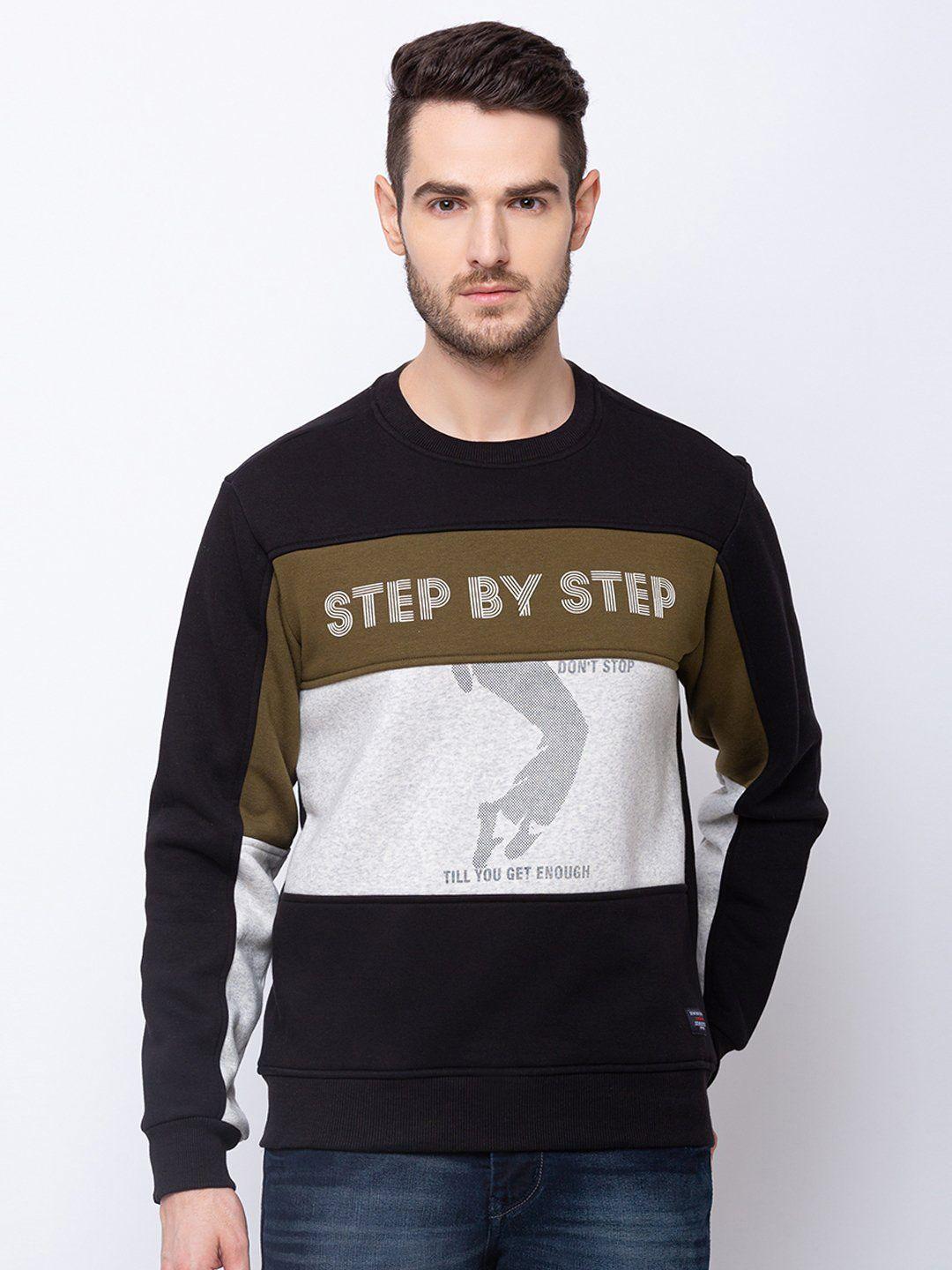 status quo men black printed sweatshirt