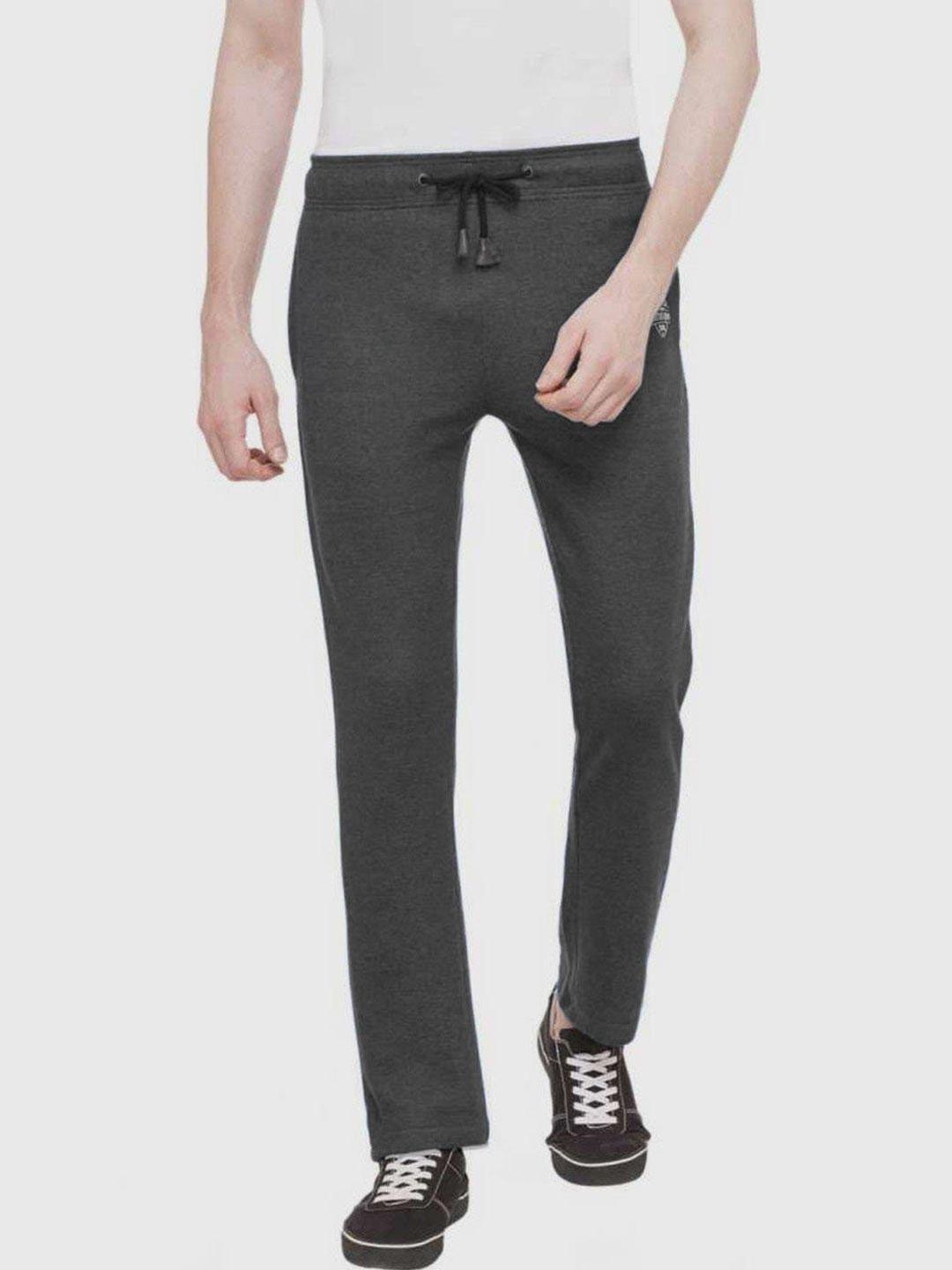 status quo men charcoal grey solid track pants