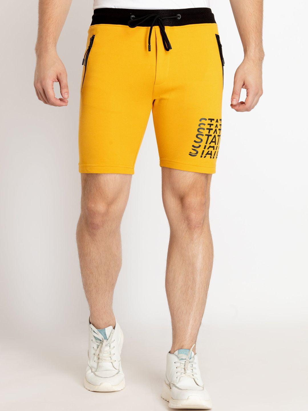 status quo men cotton mid-rise shorts